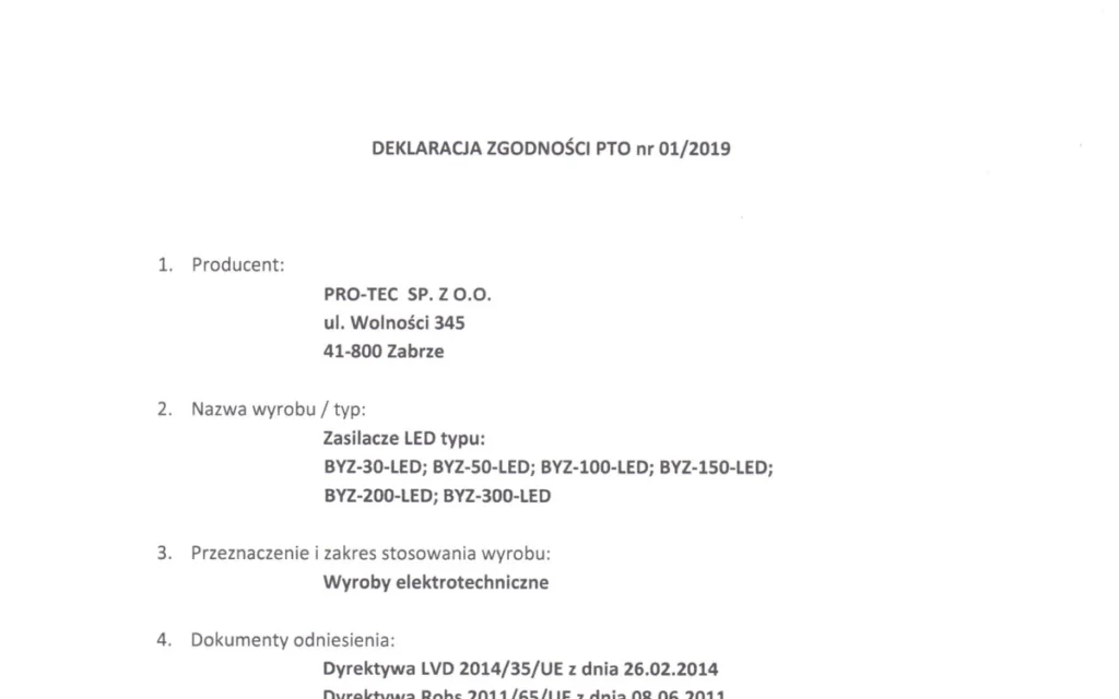 Deklaracja PDO — ograniczniki — podgląd pierwszej strony